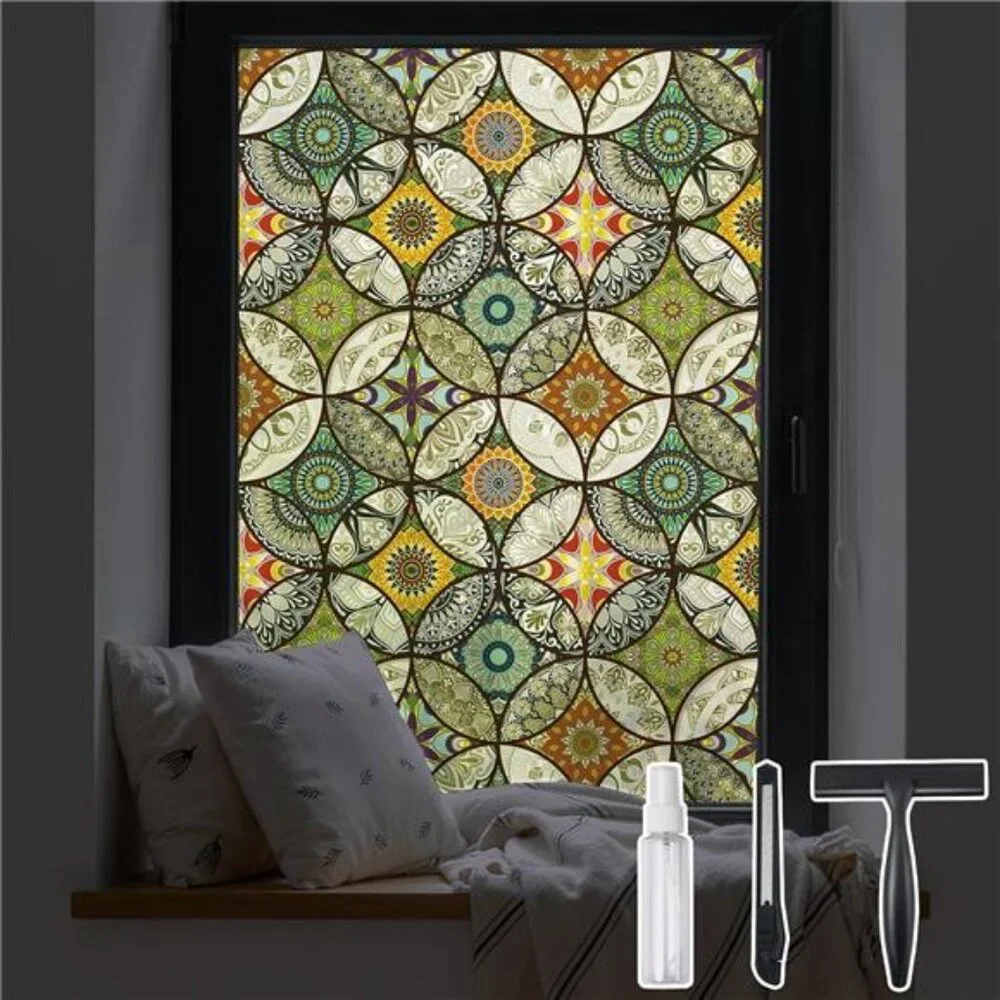 Static Cling Decorative Window Film with Installation Tools Non Adhesive Film